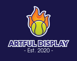 Flaming Tennis Ball logo design