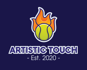 Flaming Tennis Ball logo design