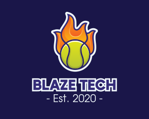 Flaming Tennis Ball logo design