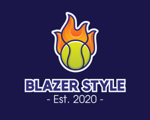 Flaming Tennis Ball logo design