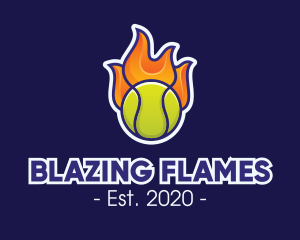 Flaming Tennis Ball logo design