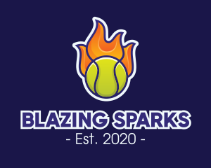 Flaming Tennis Ball logo design