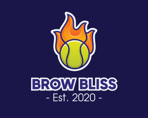 Flaming Tennis Ball logo design