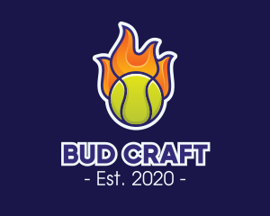 Flaming Tennis Ball logo design