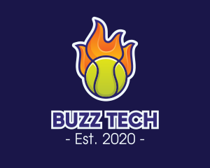 Flaming Tennis Ball logo design