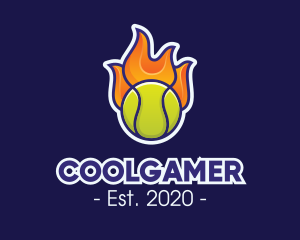 Professional Tennis Tournament - Flaming Tennis Ball logo design
