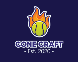 Flaming Tennis Ball logo design