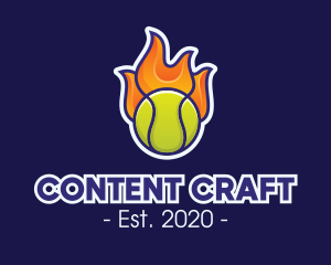 Flaming Tennis Ball logo design