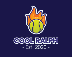 Flaming Tennis Ball logo design