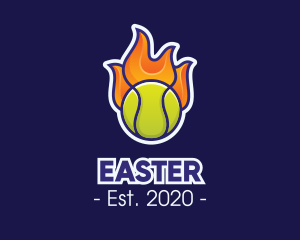 Professional Tennis Player - Flaming Tennis Ball logo design