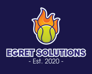 Flaming Tennis Ball logo design