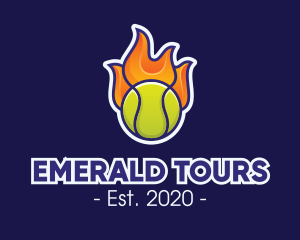 Flaming Tennis Ball logo design