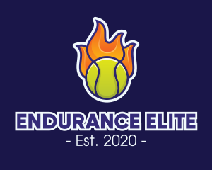 Flaming Tennis Ball logo design