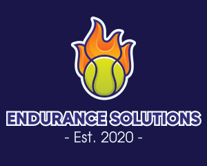 Flaming Tennis Ball logo design