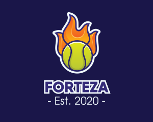 Flaming Tennis Ball logo design