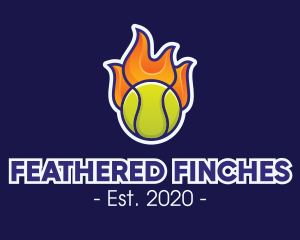 Flaming Tennis Ball logo design