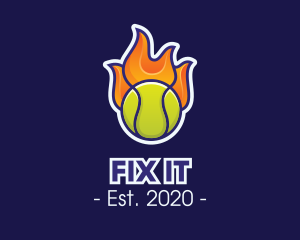 Flaming Tennis Ball logo design