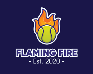 Flaming - Flaming Tennis Ball logo design