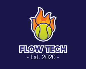 Flaming Tennis Ball logo design