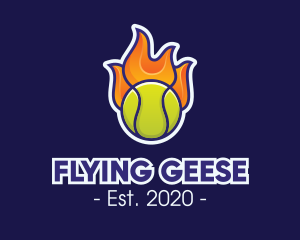 Flaming Tennis Ball logo design