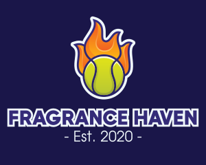 Flaming Tennis Ball logo design