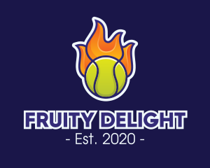 Flaming Tennis Ball logo design