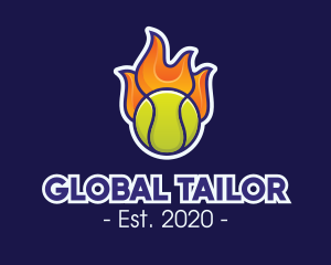 Flaming Tennis Ball logo design