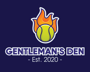 Flaming Tennis Ball logo design