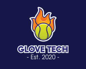 Flaming Tennis Ball logo design