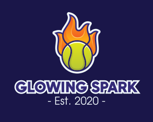 Flaming Tennis Ball logo design