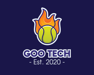 Flaming Tennis Ball logo design