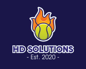 Flaming Tennis Ball logo design