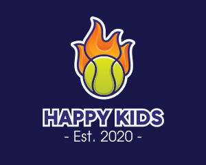 Flaming Tennis Ball logo design