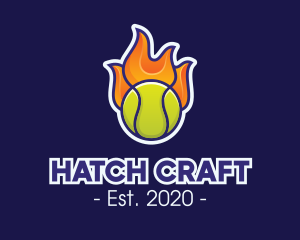 Flaming Tennis Ball logo design