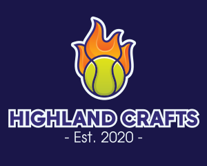 Flaming Tennis Ball logo design