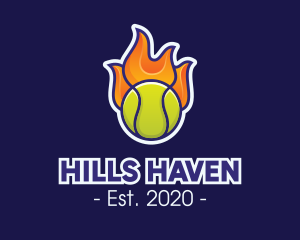 Flaming Tennis Ball logo design