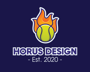 Flaming Tennis Ball logo design