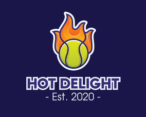 Flaming Tennis Ball logo design