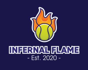 Flaming Tennis Ball logo design