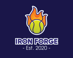 Flaming Tennis Ball logo design