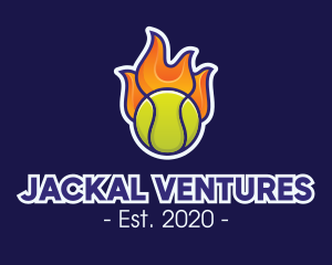 Flaming Tennis Ball logo design