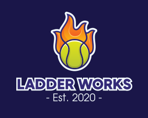 Flaming Tennis Ball logo design