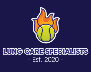 Flaming Tennis Ball logo design