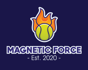 Flaming Tennis Ball logo design