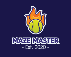 Flaming Tennis Ball logo design