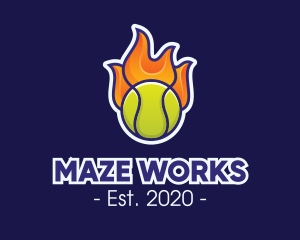 Flaming Tennis Ball logo design