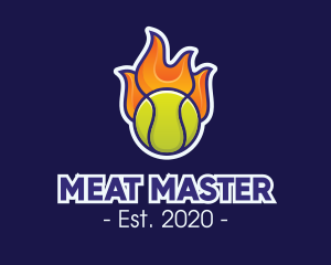 Flaming Tennis Ball logo design