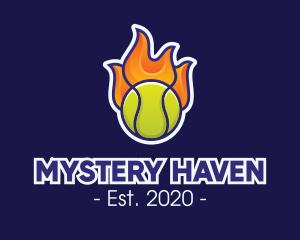 Flaming Tennis Ball logo design