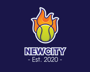 Flaming Tennis Ball logo design