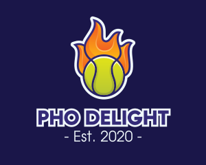 Flaming Tennis Ball logo design